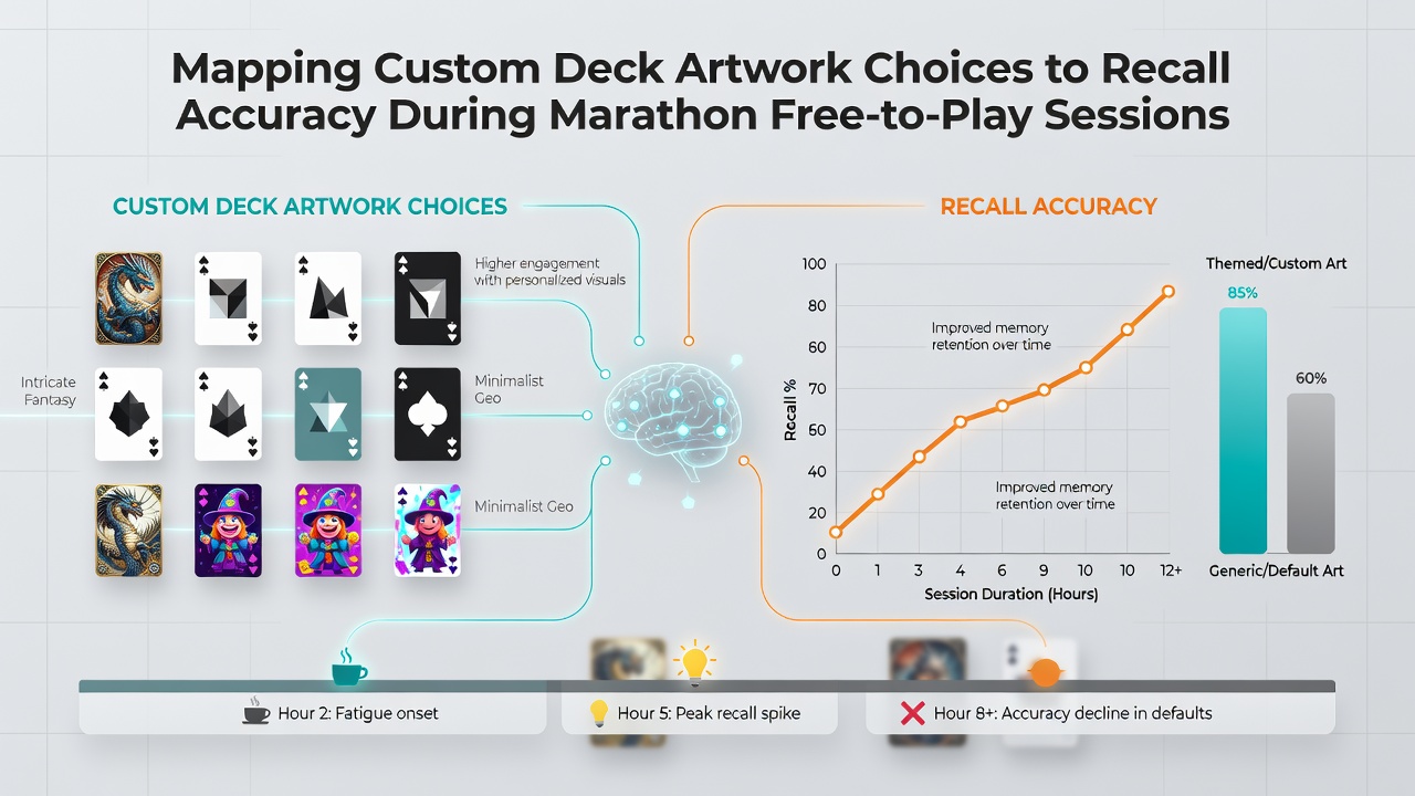 Global network analysis of deck artwork impact on memory retention in extended poker play