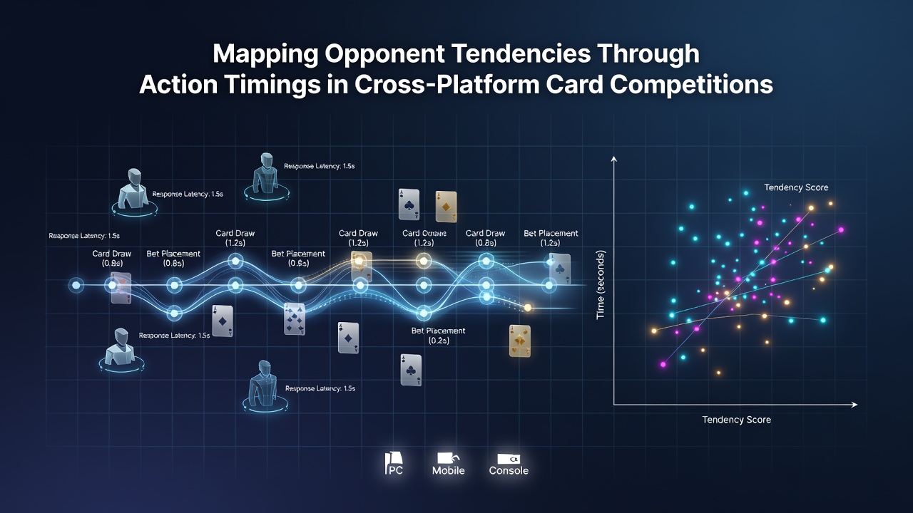 Digital interface showing timing graphs overlaid on a multiplayer card table during an online tournament
