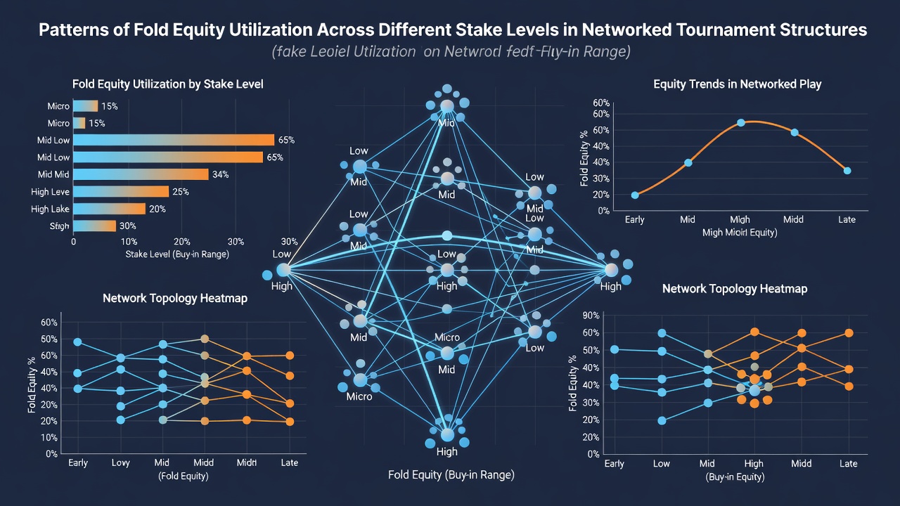 Data visualization of fold equity percentages across micro, mid, and high stake tournament brackets