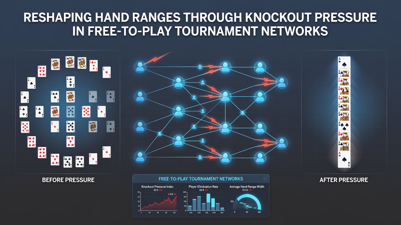 Graph depicting changes in hand range frequencies across tournament stages in free-to-play knockout events